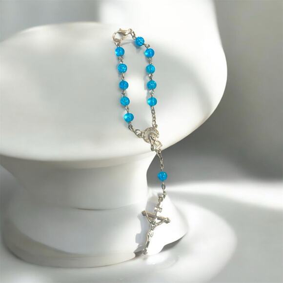 Handmade Jewelry - Handmade Car Rearview Mirror Rosary Christian Religious Prayer beads